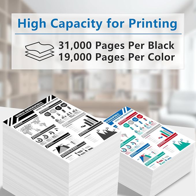 IMC3000 IMC3500 High Yield Toner Cartridge 842251 842252 842253 842254 Replacement for Ricoh IM C3000 IM C3500 Printer(4 Pack Black, Cyan, Yellow, Magenta)