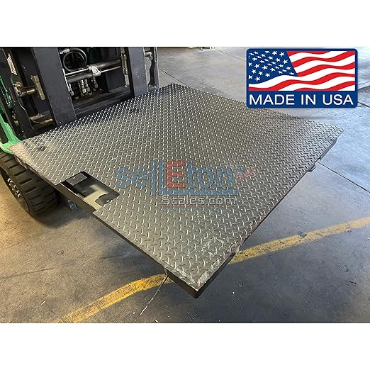 Industrial Floor Scale with Indicator, Accurate Digital 48" x 48" (4βx4β) Pallet Scales for Warehouse or Shipping Weighing NTEP Certified (Legal for Trade) (10,000 lbs x 2 lb)
