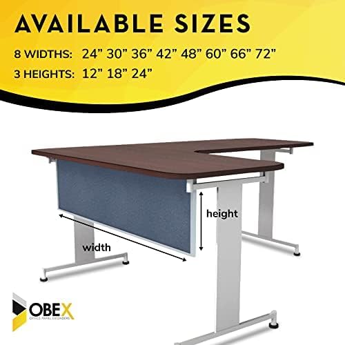 OBEX Acoustic Table Mounted Modesty Desk Privacy & Sound Absorbing Panel for Office Cubicles, 18" x 42", Twilight