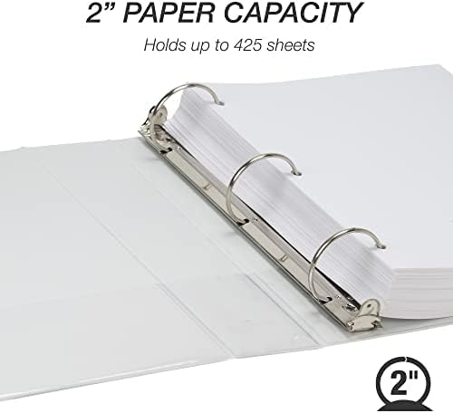 Samsill 2 Inch 3 Ring Binders, Made in USA, Economy Round Ring, Clear View Cover, 425 Sheet Capacity - for School, Home, Office - Assorted, 4 Pack