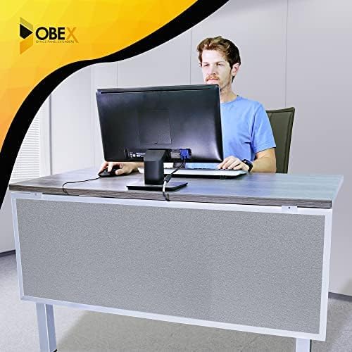 OBEX Acoustic Table Mounted Modesty Desk Privacy & Sound Absorbing Panel for Office Cubicles, 12" x 66", Overcast