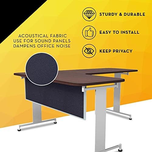 OBEX Acoustic Table Mounted Modesty Desk Privacy & Sound Absorbing Panel for Office Cubicles, 12" x 48", Slate