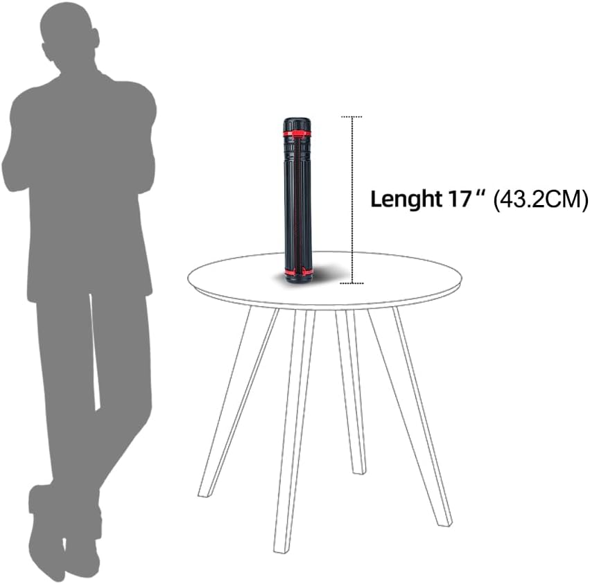 TRANSON 2-Pack Small Poster Tube Storage 17“ to 27” Extendable for Documents Blueprints Artworks Scrolls