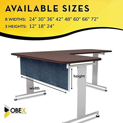 OBEX Acoustic Table Mounted Modesty Desk Privacy & Sound Absorbing Panel for Office Cubicles, 24" x 48", Graphite