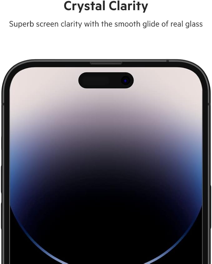 Belkin TemperedGlass iPhone 14 Pro Max Screen Protector - iPhone 14 Pro Accessories - Easy Application With Installation Guide Tray - Tempered Glass Antimicrobial Screen Protector - 9H Hardness Tested