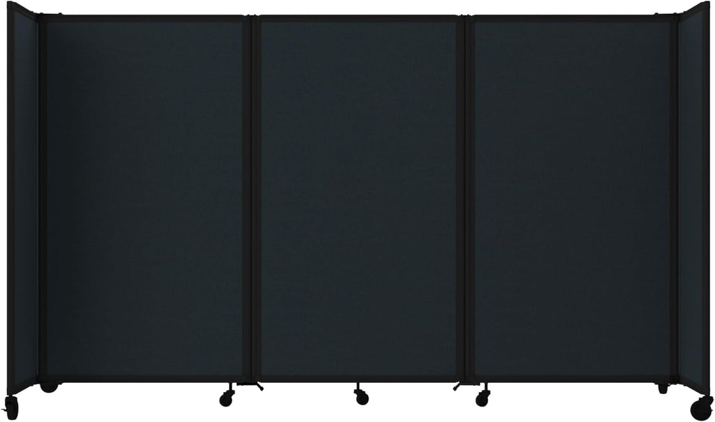 Versare Room Divider 360 Portable Wall Partition | Folding Panels | Large Freestanding Divider | Locking Wheels | Temporary Room Separator