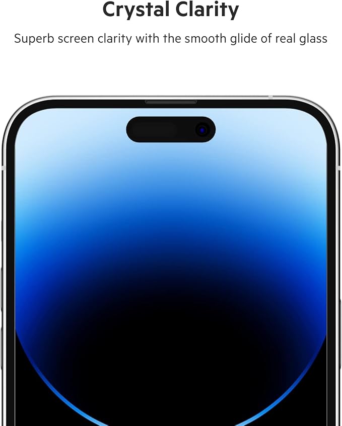 Belkin UltraGlass iPhone 14 Pro Max Screen Protector - Easy Application with Installation Guide Tray - Tempered Glass Screen Protector Compatible with iPhone 14 Pro Max Cases - 9H Hardness Tested