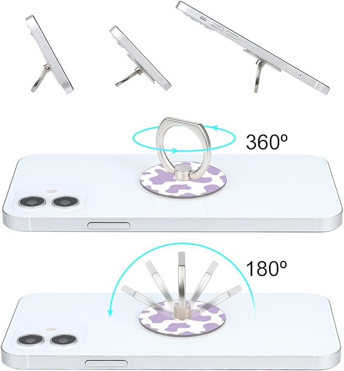 Bonoma Phone Ring Holder, 3 Pack Universal Finger Ring Stand Grip Kickstand Ring for All Smartphones (Cow)