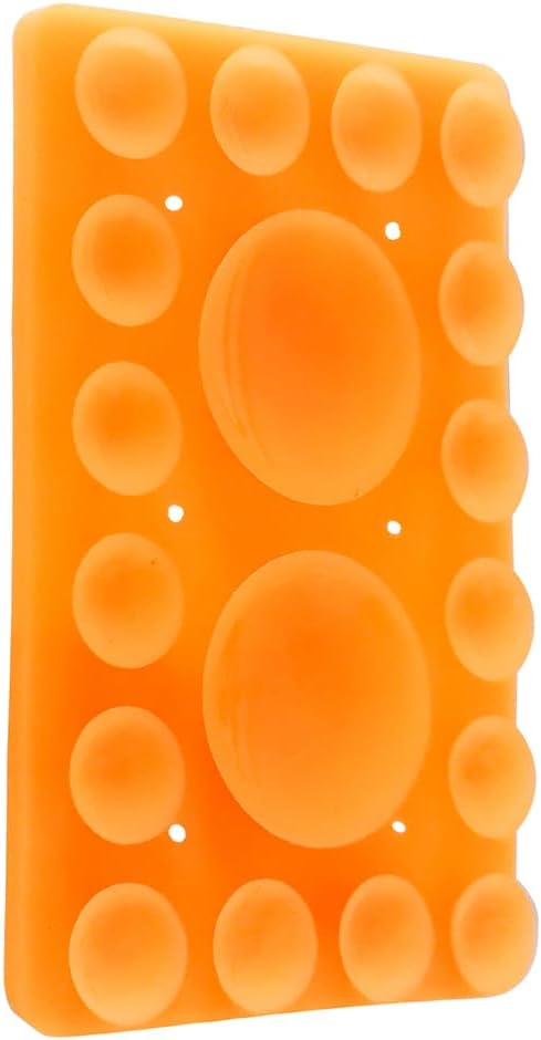 Silicone Suction Phone Holder, Adhesive Phone Accessory for iPhone & Android, Hands-Free Mirror Shower Holder, TikTok Videos & Selfies (Orange, Single Sided)