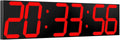 Digital Wall Clock, Oversize Led Digital Clock Large Display with Auto Dimmer, Huge Countdown Timer with Remote Control, 27" Wide Led Display, 6 Digits, Wall Mount, Date and Temperature (Red)