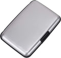 ELFISH Mini RFID Aluminum Wallet Credit Cards Holder Business Card Case Metal ID Case for Men Women (Silver)