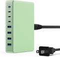 200W USB C Charger Block,8-Ports GaN III Fast Charging Station Hub,QC4.0+PD 65W Laptop Charger Wall Chargers Power Adapter for MacBook Pro/Air,DELL,Steam Desk,iPhone 16/15,iPad,Galaxy S25,Pixel-Green