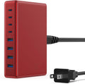 200W USB C Charger Block,8-Ports GaN III Fast Charging Station Hub,QC4.0+PD 65W Laptop Charger Wall Chargers Power Adapter for MacBook Pro/Air,DELL,Steam Desk,iPhone 16/15/14,iPad,Galaxy S25,Pixel-Red