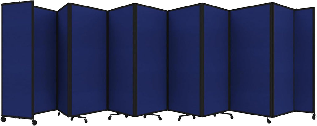 Versare Room Divider 360 Portable Wall Partition | Folding Panels | Large Freestanding Divider | Locking Wheels | Temporary Room Separator