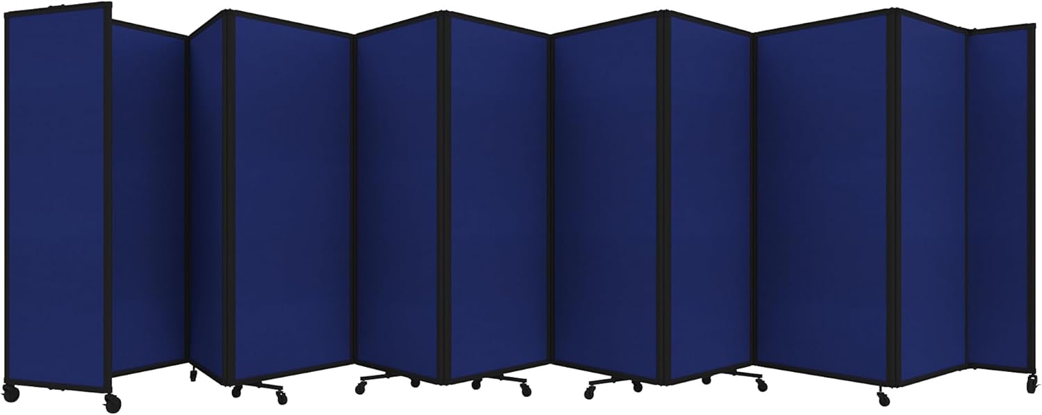 Versare Room Divider 360 Portable Wall Partition | Folding Panels | Large Freestanding Divider | Locking Wheels | Temporary Room Separator