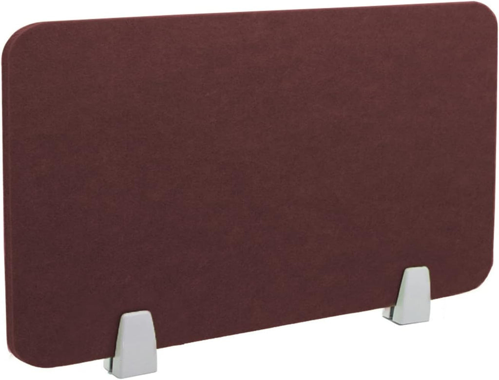 Icegrey Acoustic Desk Divider Privacy Panel Removable Sound Absorbing Desk Partition Board with 2 Clips for Student Call Centers Offices Braries Classrooms Library, Red Brown, 23.4x15.6