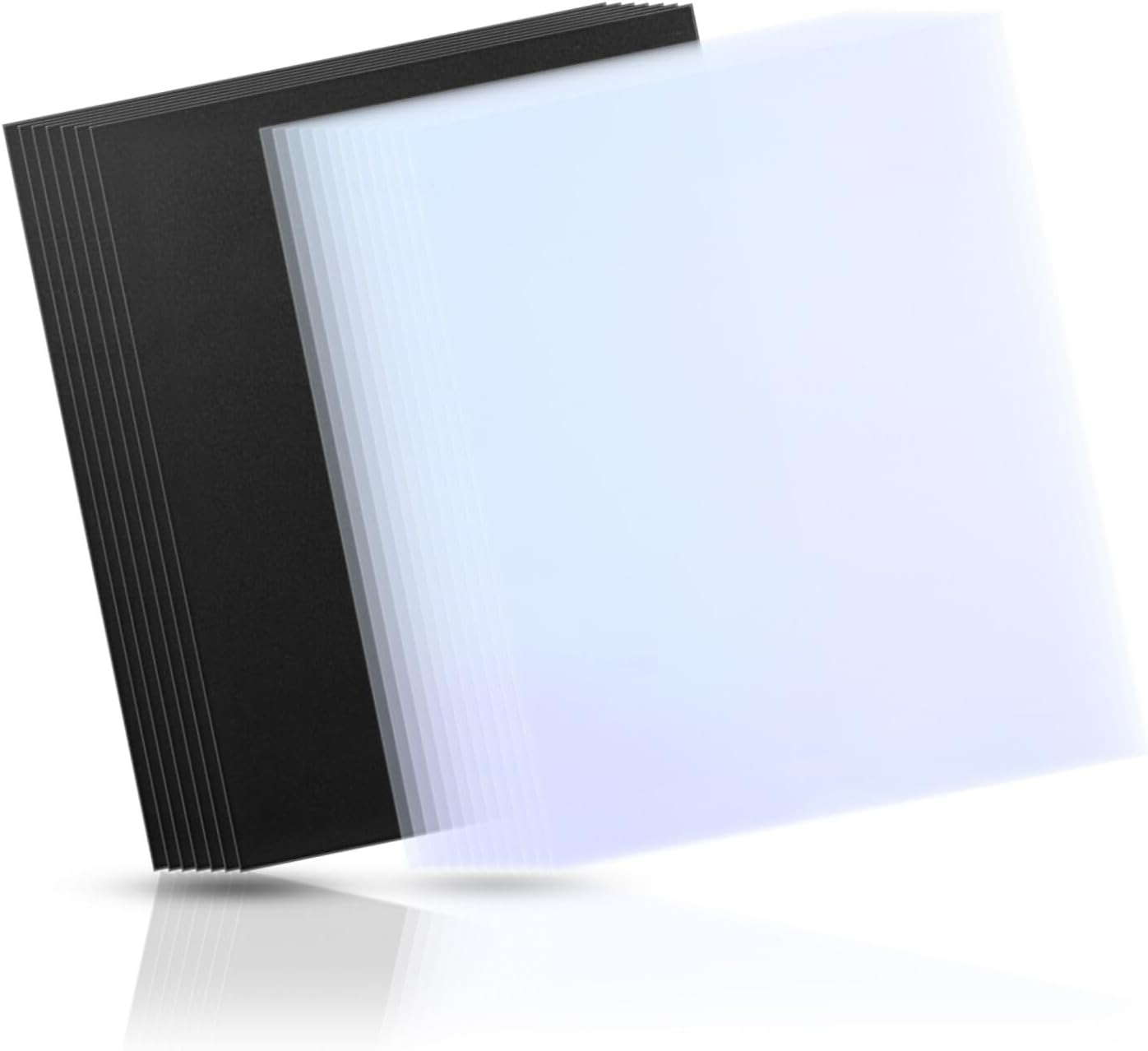 HOUYEE 100 Pack Binding Covers Set, 8.5x11 Inches, Including 50 Pcs 12 Mil Clear Binding Covers, 50 Pcs 16 Mil Sand Plastic Binding Covers