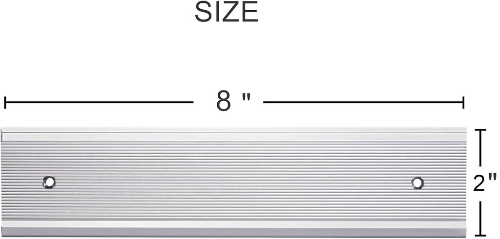 SINYUDUN 5 Pack Aluminum Wall or Door Name Plate Holder, Wall Mount Office Door Sign Holder with Double Sided Tape, for Business Department, Meeting Room, Room Number (Silver, 2" x 8")