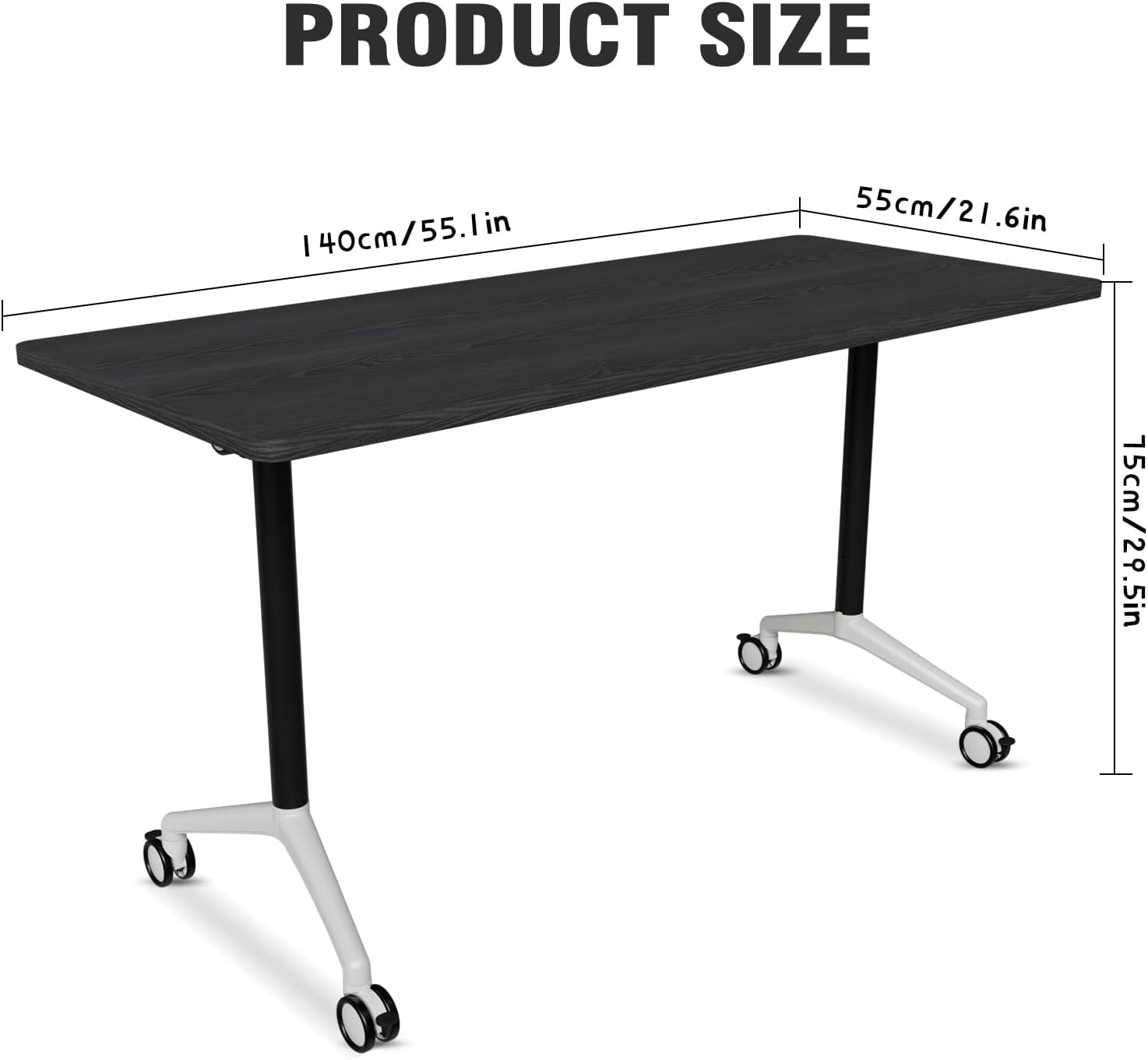 Conference Room Table with Flip-Top Design for Dynamic Meetings, Business Table Computer Desk with Heavy-Duty Frame,Foldable Seminar Meeting Tables for Home Office (4, F, 55.1IN)