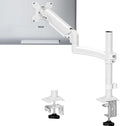 Single Monitor Arm Holds 4.4-22lbs, Monitor Stand for Desk, Height Adjustable Monitors Mount for 32 27 24 22inch, Full-Motion Monitors Desk Mount with C-Clamp＆Grommet Base, Freelift White