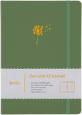 Yop & Tom Bullet Dotted Journal (A5) - Dandelion - Dot Grid Notebook With Extra Thick Paper (160 GSM) - Sage Green
