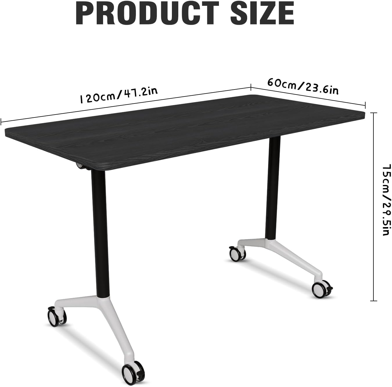 Conference Room Table with Flip-Top Design for Dynamic Meetings, Business Table Computer Desk with Heavy-Duty Frame,Foldable Seminar Meeting Tables for Home Office (6, F, 47.2IN)