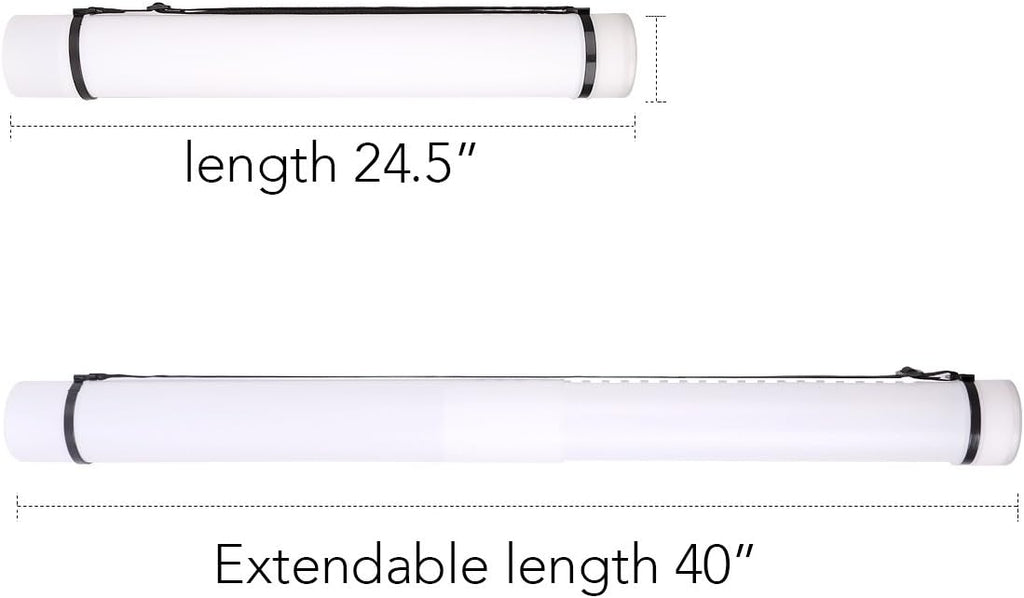TRANSON 2-pack Durable Poster Storage Tube with Straps 24"-40" Extendable for Blueprints, Artwork, Maps, Posters