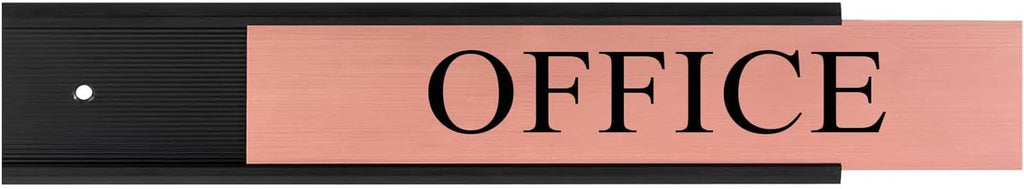 5 Pack Aluminum Wall or Door Name Plate Holder (Black, 1.5" x 8")