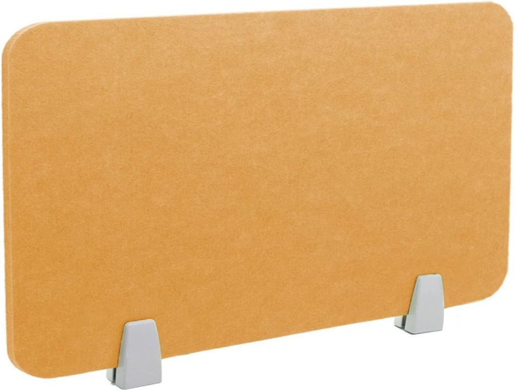 Icegrey Acoustic Desk Divider Privacy Panel Removable Sound Absorbing Desk Partition Board with 2 Clips for Student Call Centers Offices Braries Classrooms Library, Brown Yellow, 39x11.7"
