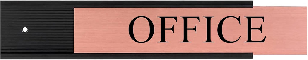 5 Pack Aluminum Wall or Door Name Plate Holder, Wall Mount Office Door Sign Holder with Double Sided Tape, for Business Department, Meeting Room, Room Number (Black, 2" x 10")