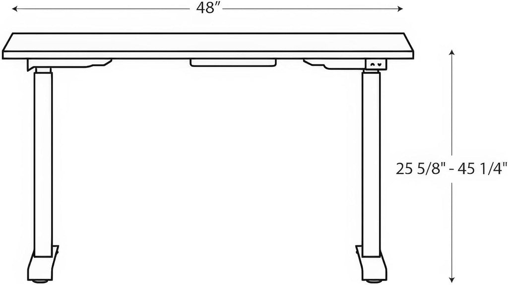 HON Coze Electric Standing Desk Adjustable Height, Coordinate Height Adjustable Desk, 48", White Top, Silver Base