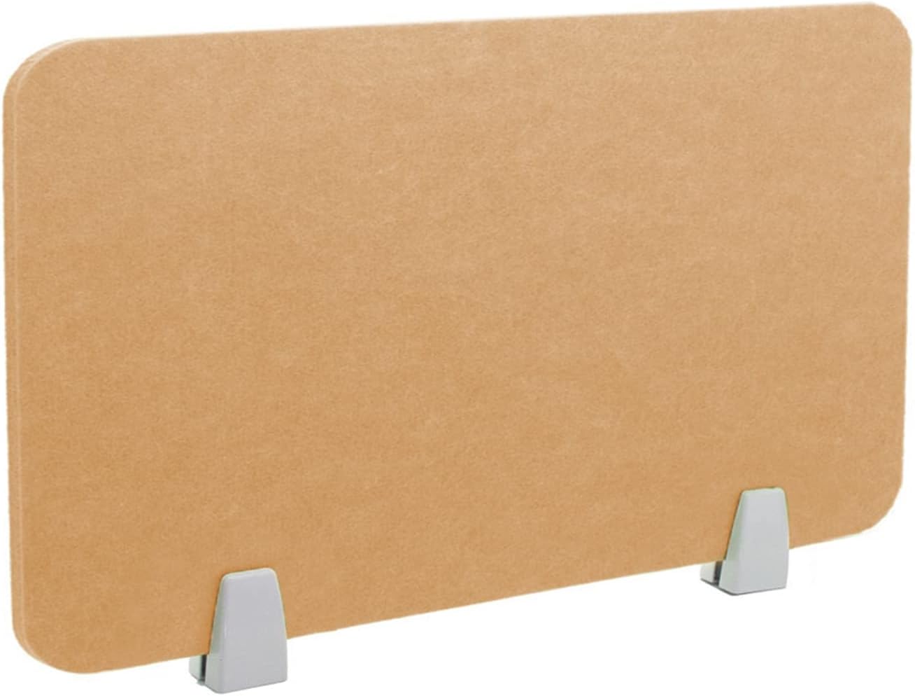 Icegrey Acoustic Desk Divider Privacy Panel Removable Sound Absorbing Desk Partition Board with 2 Clips for Student Call Centers Offices Braries Classrooms Library, Light Brown, 46.8x11.7