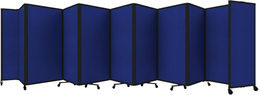 Versare Room Divider 360 Portable Wall Partition | Folding Panels | Large Freestanding Divider | Locking Wheels | Temporary Room Separator