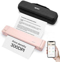 iDPRT Portable Thermal Printer with Case, 300DPI Inkless Mobile Printers for Travel, Home, Office, School, Vehicles, Support 8.5" X 11" US Letter/A4/A5, Wireless Bluetooth Printers, Pink
