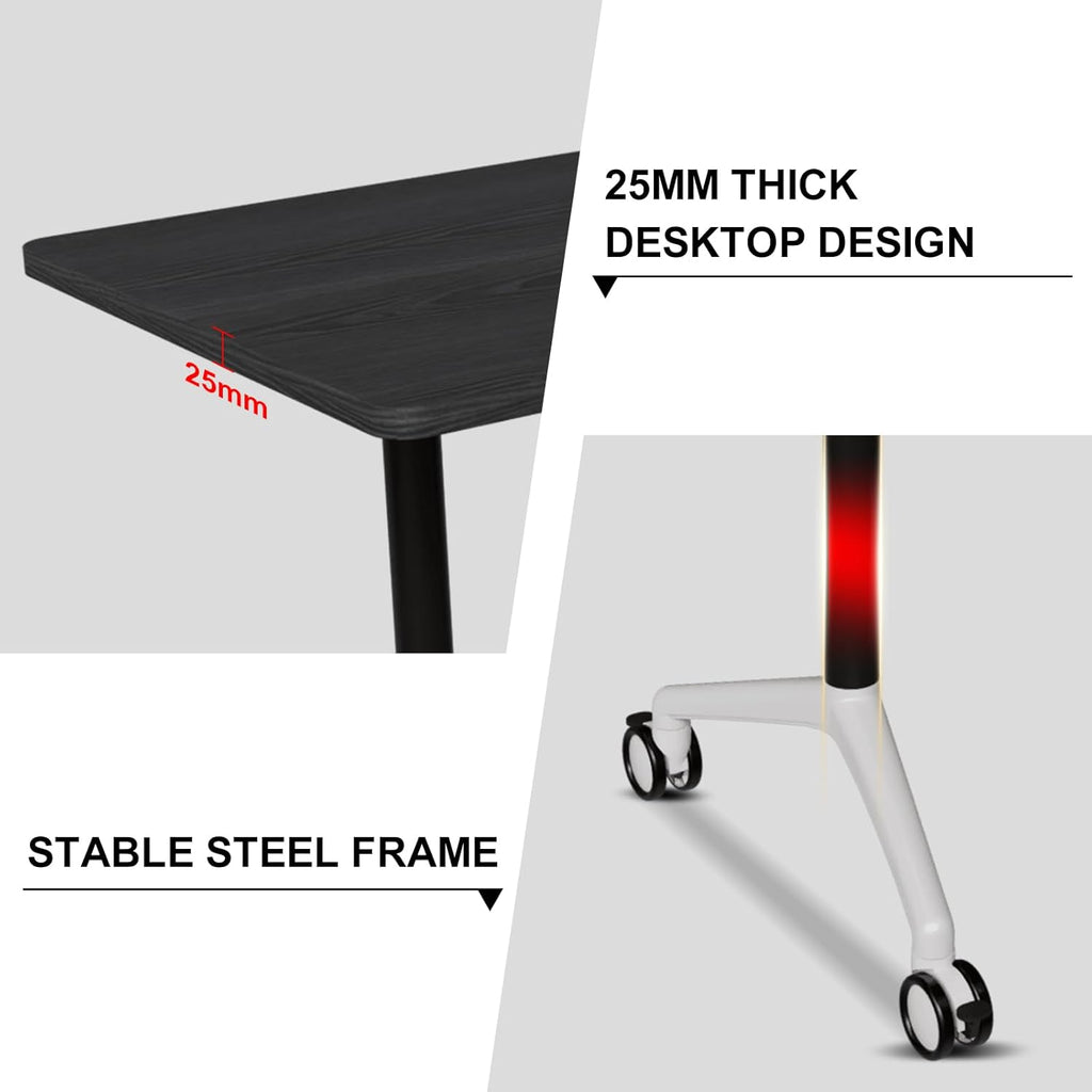 Conference Room Table with Flip-Top Design for Dynamic Meetings, Business Table Computer Desk with Heavy-Duty Frame,Foldable Seminar Meeting Tables for Home Office (2, F, 70.8IN)