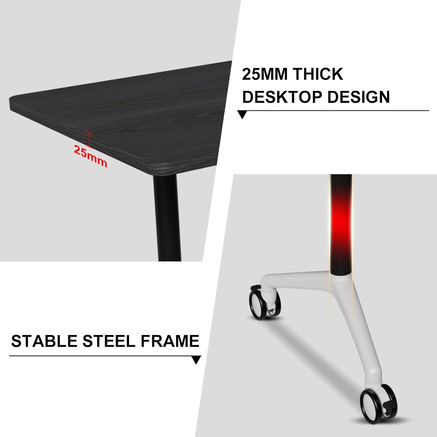 Conference Room Table with Flip-Top Design for Dynamic Meetings, Business Table Computer Desk with Heavy-Duty Frame,Foldable Seminar Meeting Tables for Home Office (6, F, 70.8IN)