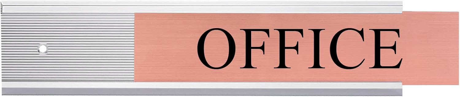 5 Pack Aluminum Wall or Door Name Plate Holder, Wall Mount Office Door Sign Holder with Double Sided Tape, for Business Department, Meeting Room, Room Number (Silver, 2" x 10")