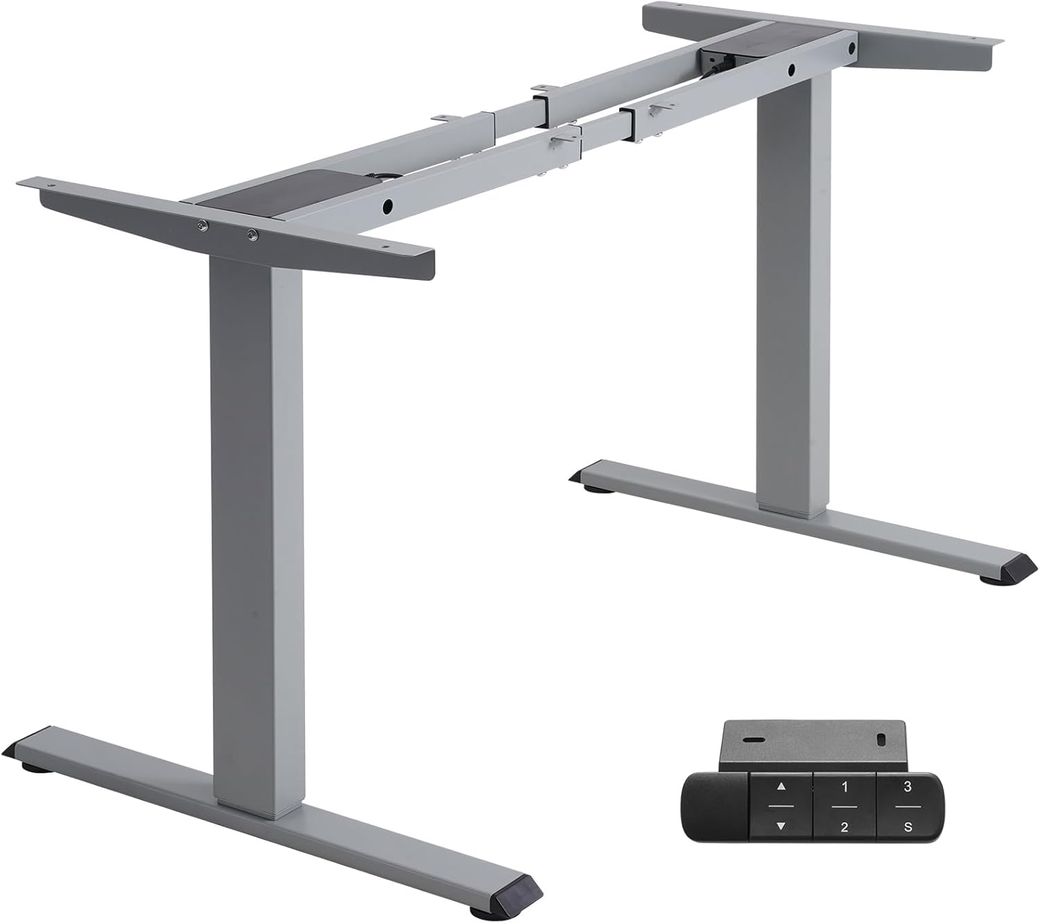 TOPSKY Dual Motor Electric Adjustable Standing for up to 70.8”x31.5” Table Tops, 225 lbs Weight Capacity, Computer Desk for Home and Office (Grey Frame only)