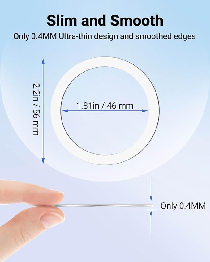 for Magsafe Ring 10PCS-Ultra Thin(0.4mm)-Universal Metal Rings Sticker Compatible with iPhone 15 Pro Max,15 Pro,15/14/13/12 Series,Samsung Galaxy,Google Pixel Series - White