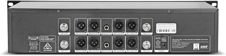 Wireless Microphone System 8 Channel Microphones UHF 8 Handheld Mic Karaoke DJ 8 Whole Metal Mic Karaoke System School Church Speaking Conference Wedding Party