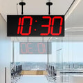 Digital Clock Large Display 19" with Remote Control,Double-Sided Clock, Suspended Design for Hospitals, Factories, Airports.