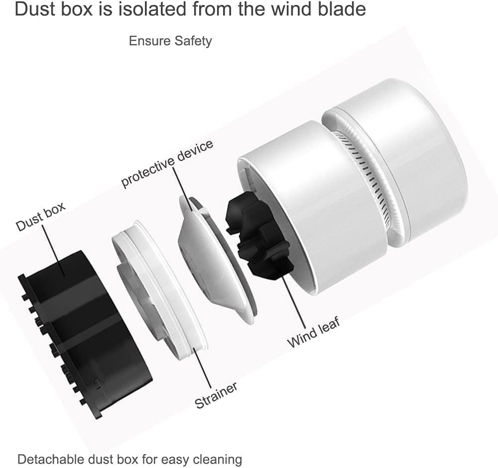 ODISTAR Desktop Vacuum Cleaner,Mini Table dust Sweeper Energy Saving with auto Power-Off Function,High Endurance up to 400 mins,Cordless&360º Rotatable Design for Keyboard/Home/Office (White)