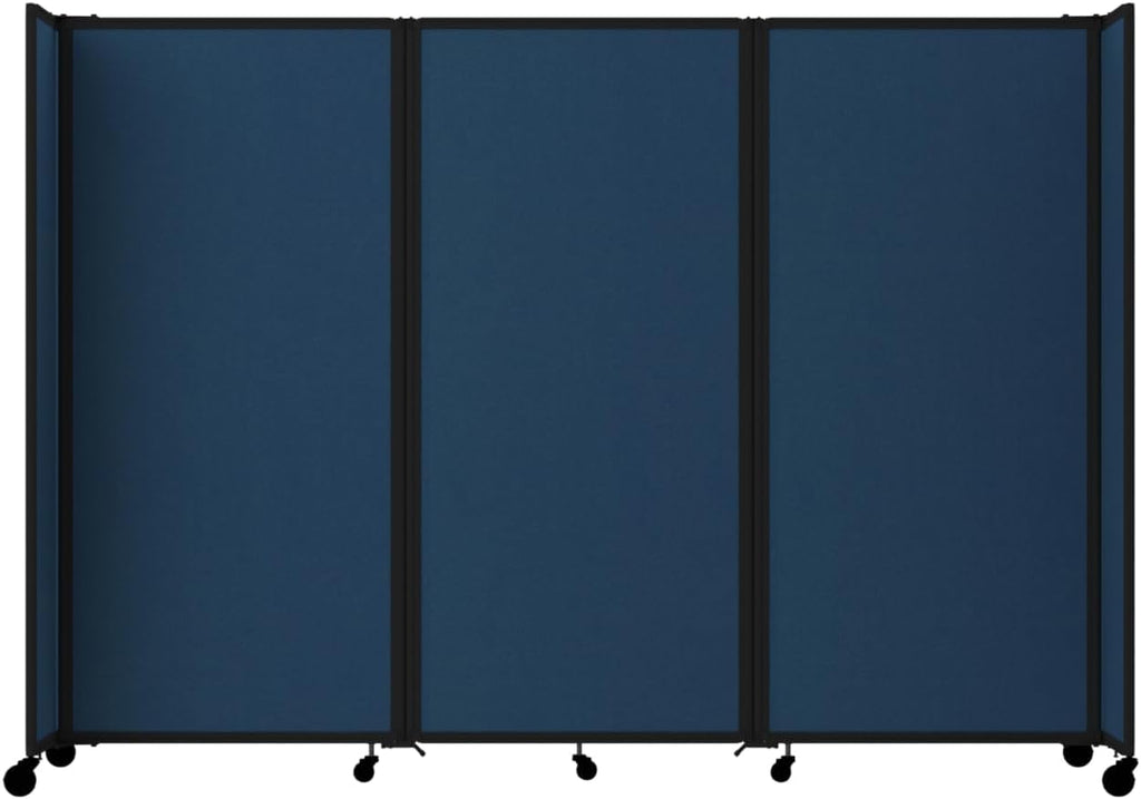 Versare Room Divider 360 Portable Wall Partition | Folding Panels | Large Freestanding Divider | Locking Wheels | Temporary Room Separator