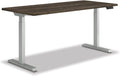 HON Coze Electric Standing Desk Adjustable Height, Coordinate Height Adjustable Desk, 48", Walnut Top, Silver Base