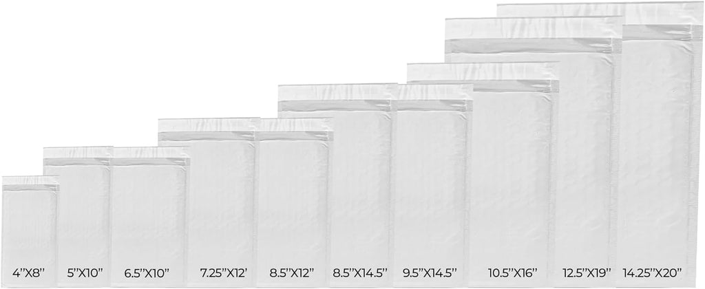 500-Pack Waterproof Poly Bubble Mailers 5 x10 - Thick, Durable, Instant Seal Envelopes with Strong Adhesive - Protective Shipping Mailers for Jewelry, Cosmetics, SD Cards, USB Cables