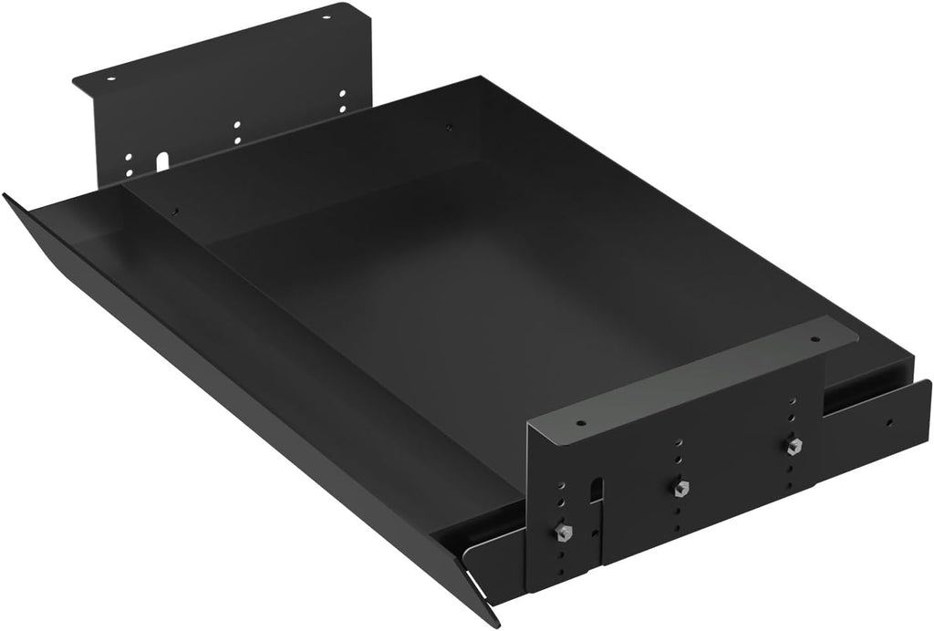 Under Desk Mounted Sliding Pull-Out Drawer Height Adjustable Apply to Tables with Front Crossbar,Adjustable Clearance Up to 3.5",Compatible with Most Stand Up Workstation