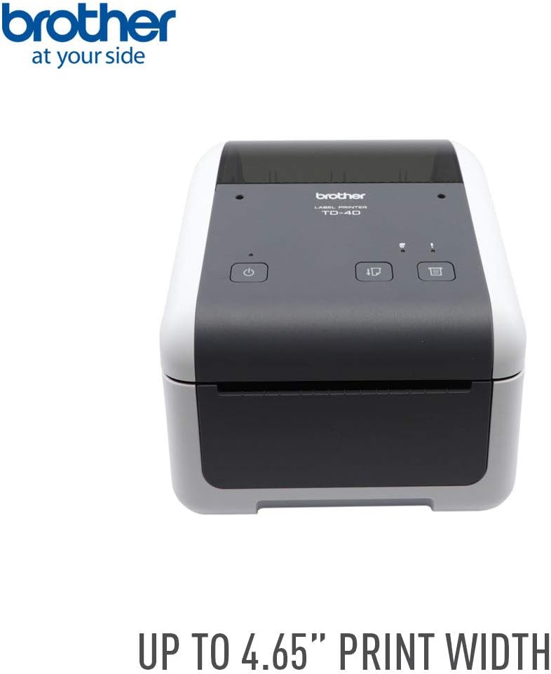 Brother TD4410D 4-inch Thermal Desktop Barcode and Label Printer, for Labels, Barcodes, Receipts and Tags, 203 dpi, 8 IPS, Standard USB and Serial, 6.1"x7.1"x8.8"