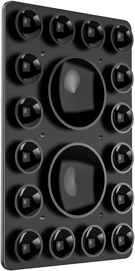 Silicone Suction Phone Holder Mount,Silicon Adhesive Phone Accessory for iPhone and Android, Hands-Free Mirror Shower Phone Holder,TikTok Videos and Selfies (Black, Single Sided)