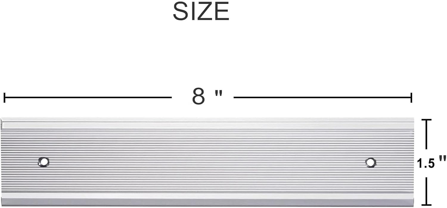 5 Pack Aluminum Wall or Door Name Plate Holder, Wall Mount Office Door Sign Holder with Double Sided Tape, for Business Department, Meeting Room, Room Number (Silver, 1.5" x 8")