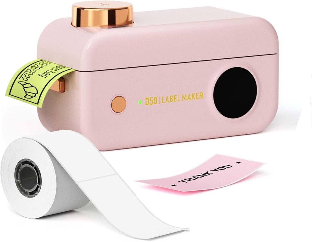 Phomemo Label Maker Machine- D50 Large Label Maker with Cutter Thermal Label Printer for 3/5" to 9/10" Tape, Labeler for Home Address, Organization, Office, Gift, Support iOS & Android